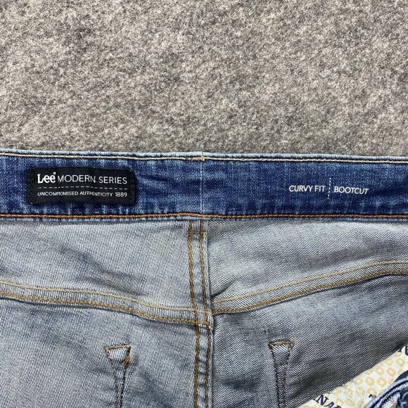 Lee Jeans Women XL Blue Medium Wash Bootcut Curvy Fit High Rise Casual Denim - Picture 6 of 10